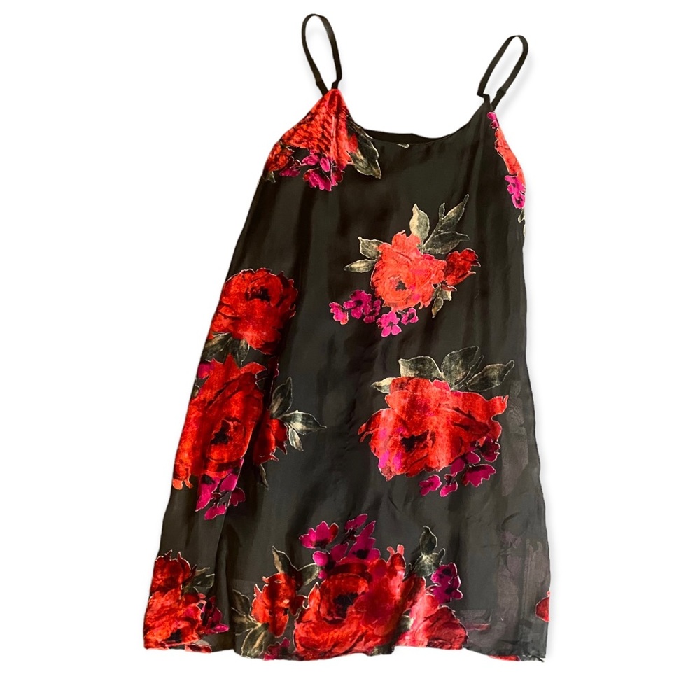 Flower velvet sheer dress size M